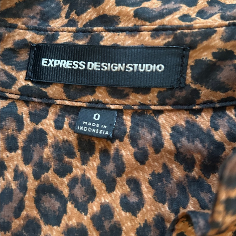 Express Design Studio Leopard Print Midi Shirt Dr… - image 4